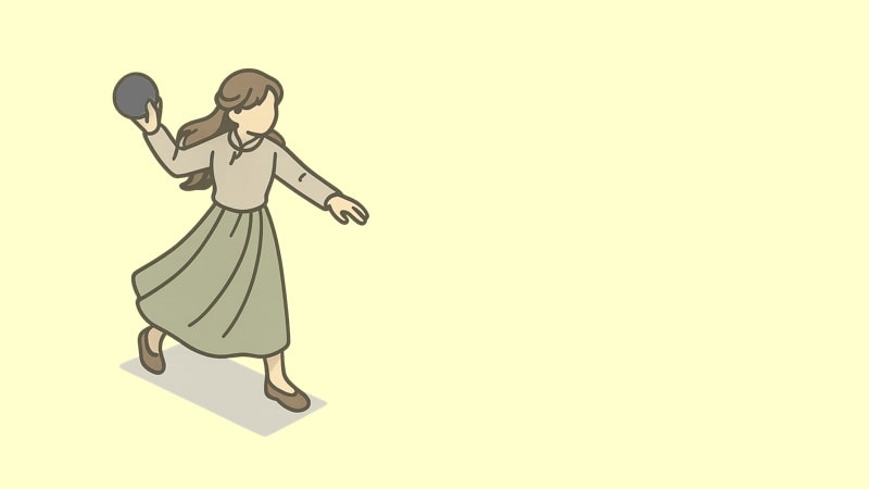 ボールを投げる女性